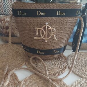 Raffia Staw Crossbody Bag
